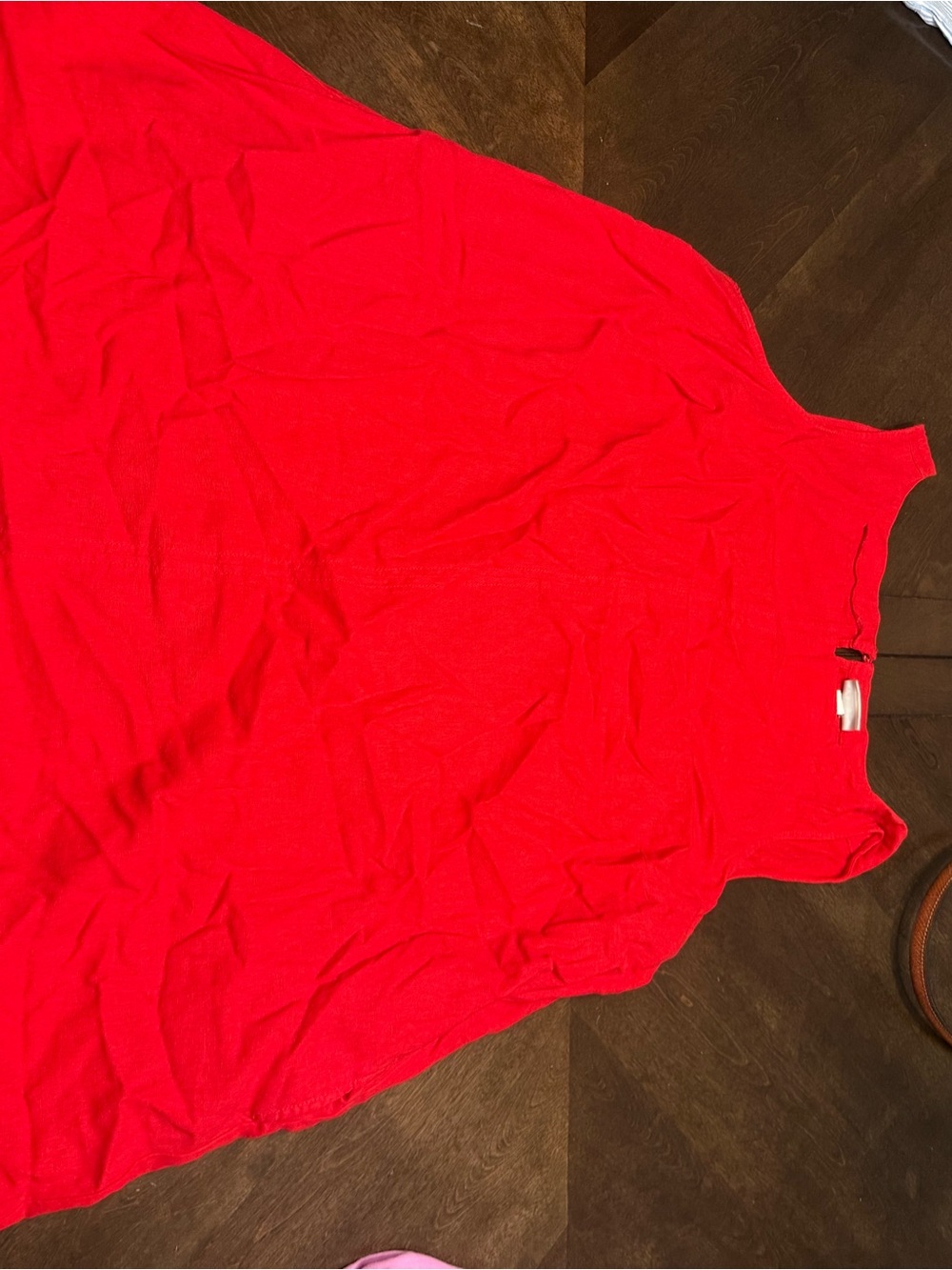 Ava & Viv Bright Red Ribbed Tank Top